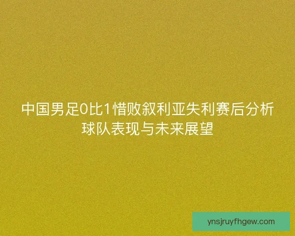 中国男足0比1惜败叙利亚失利赛后分析球队表现与未来展望